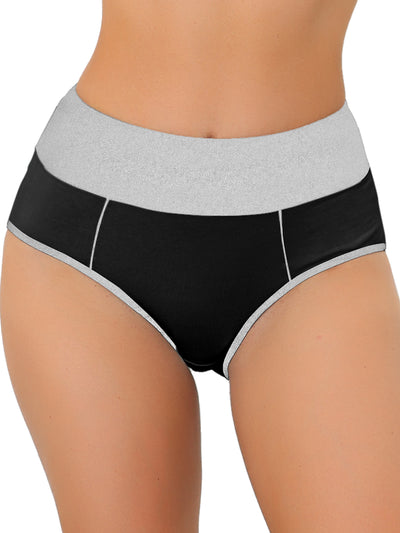 Allegra K Women's Hi-Cut Ribbed High Waist Tummy Control Underwear,  Available in Plus Size