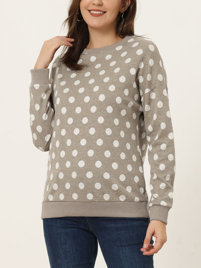 Winter Knitted Pullover Sweatshirt Long Sleeve Polka Dot Sweater