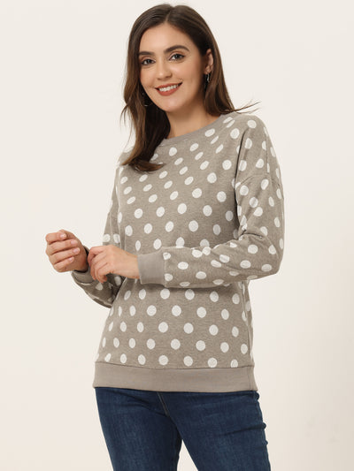 Winter Knitted Pullover Sweatshirt Long Sleeve Polka Dot Sweater