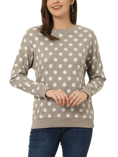 Winter Knitted Pullover Sweatshirt Long Sleeve Polka Dot Sweater