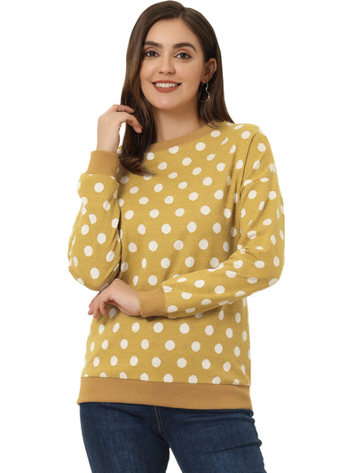 Winter Knitted Pullover Sweatshirt Long Sleeve Polka Dot Sweater