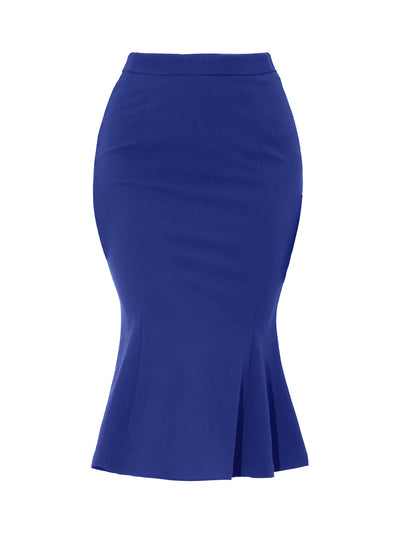 Bodycon High Waist Ruffle Hem Fishtail Mermaid Midi Skirt