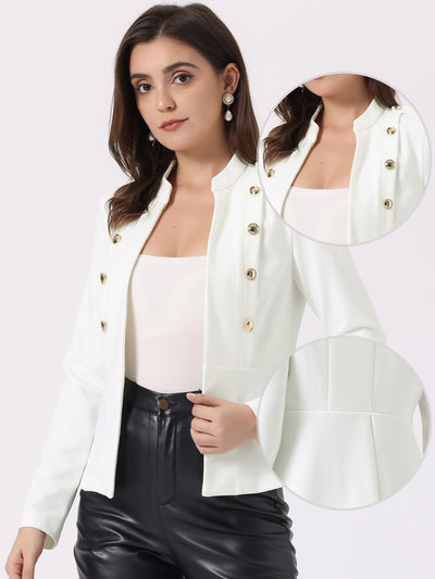 Casual Long Sleeve Open Front Blazer Work Suit Jacket