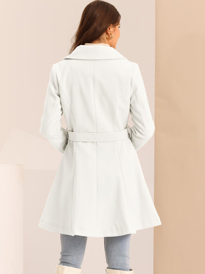 Elegant Overcoat Shawl Collar Single Winter Belted Long Coat