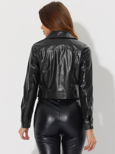 Metallic Biker Holographic Button Down Shiny Jacket