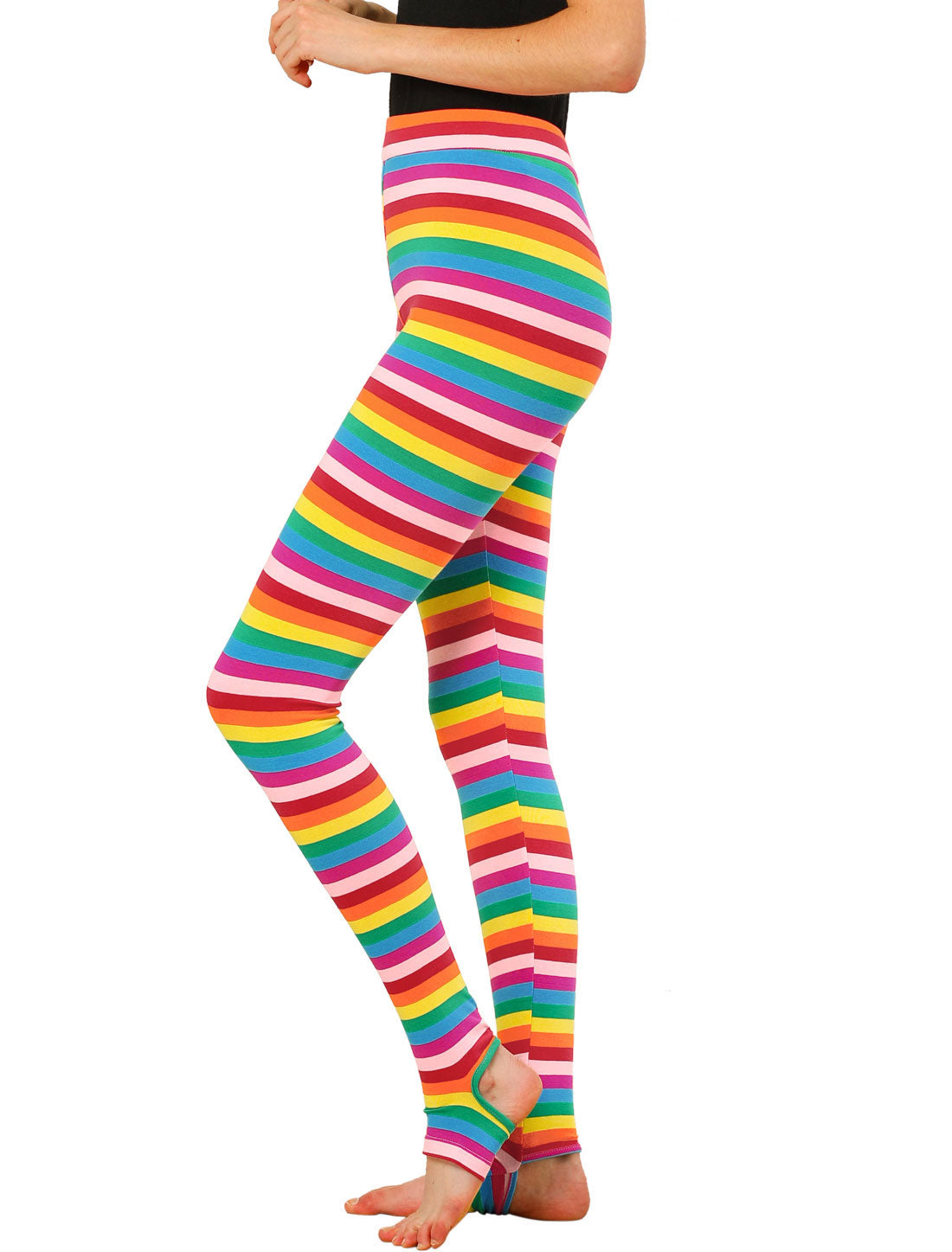Allegra K Printed High Elastic Waist Party Yoga Stirrup Pants Leggings
