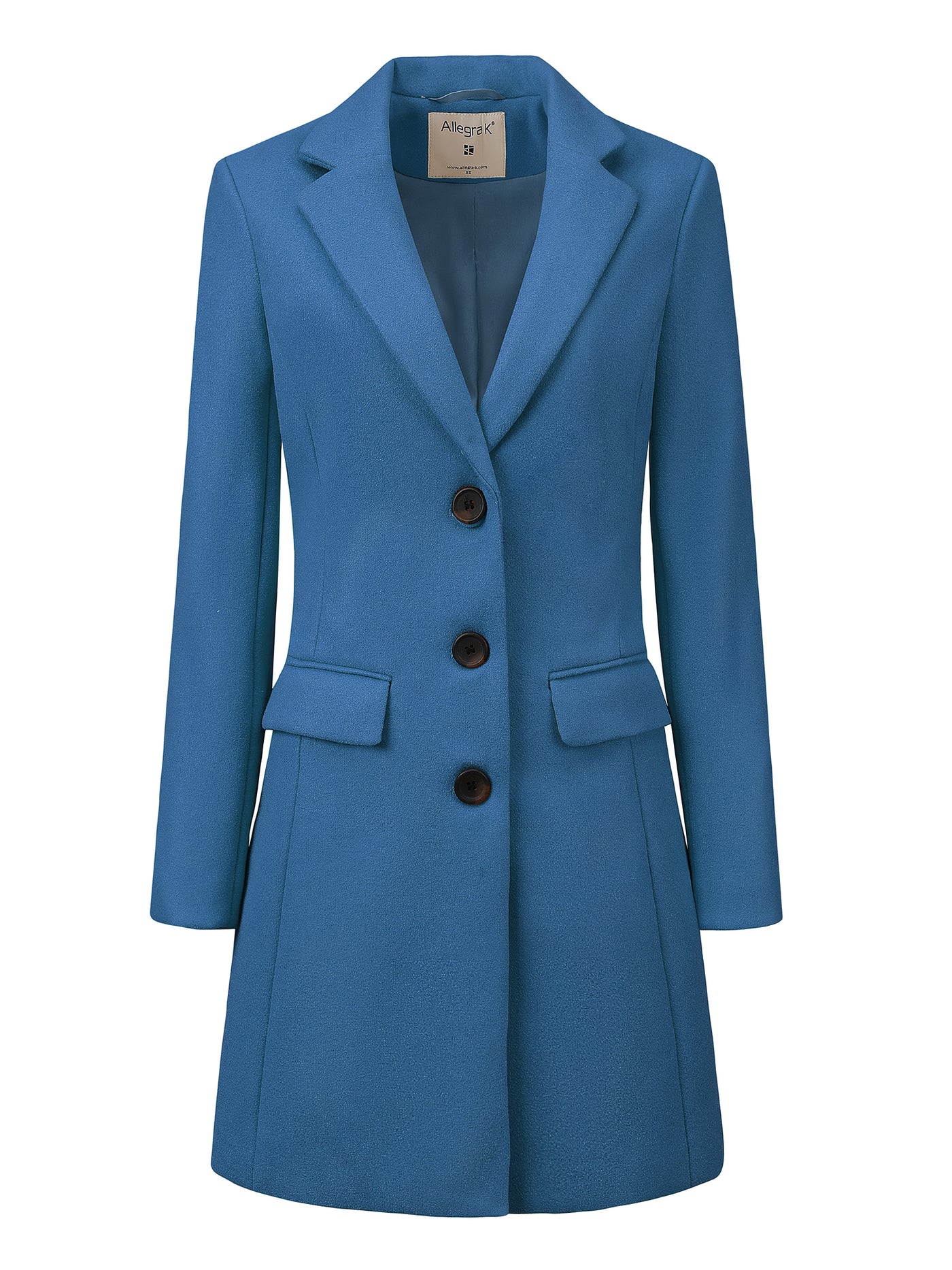 Allegra K Notched Lapel Single Breasted Outwear Winter Pea Coat