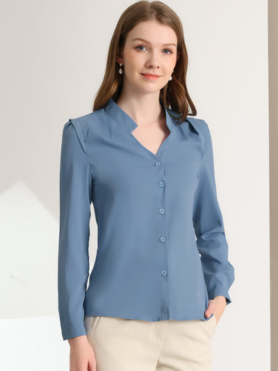 Work Office Button Up Long Sleeve Chiffon Shirt