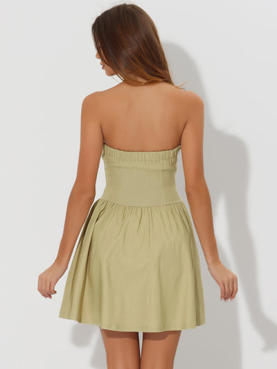 Strapless Sweetheart Neck Fit And Flare Mini Dress