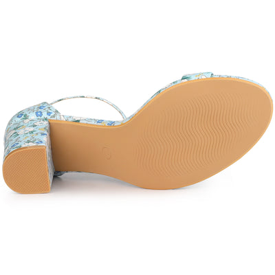 Elegant Open Toe Ankle Strap Chunky Heel Sandals