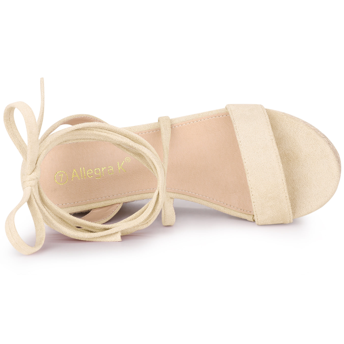 Allegra K Women's Lace Up Wedge Heel Slingback Platform Strappy Sandals