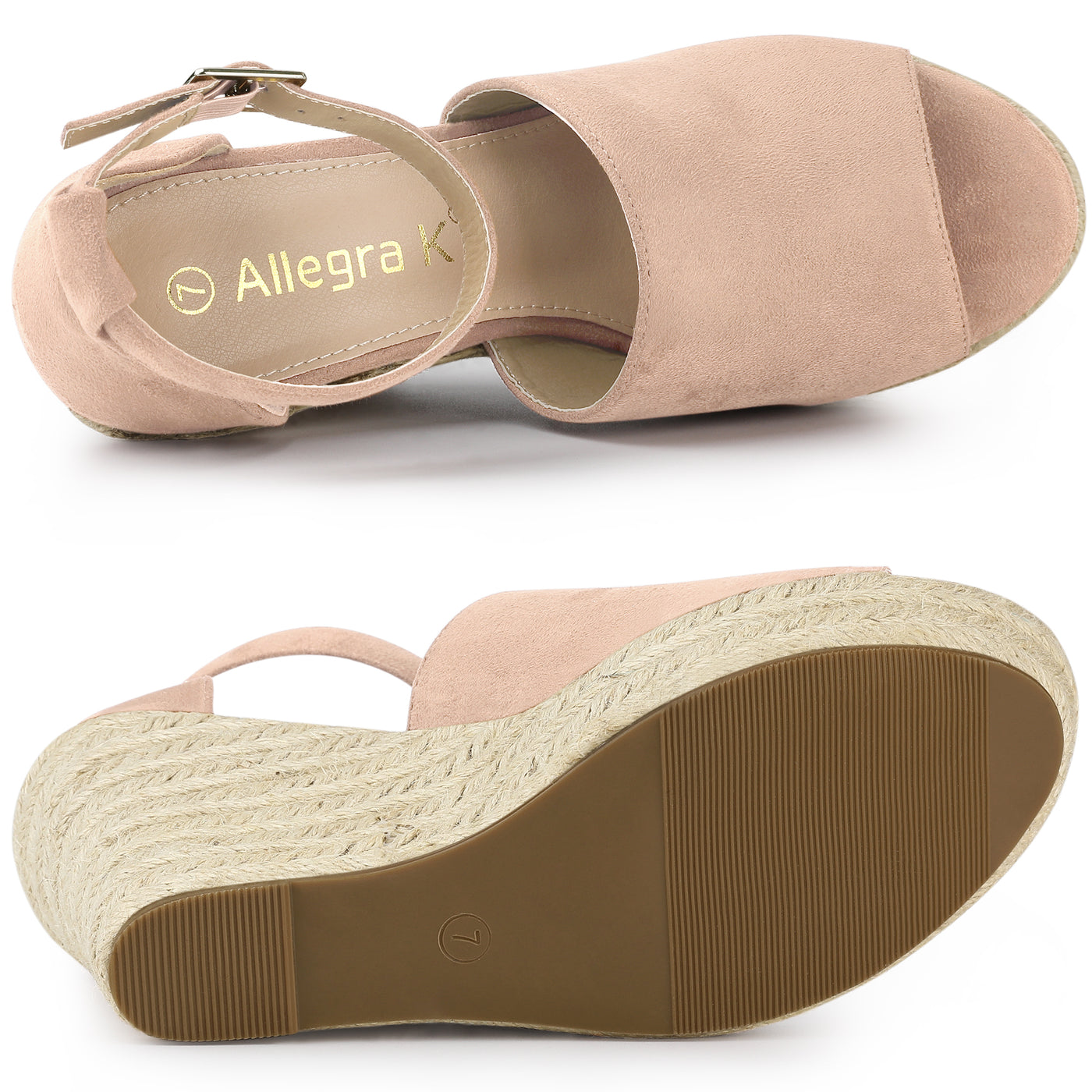 Allegra K Espadrilles Platform Heel Wedges Sandals