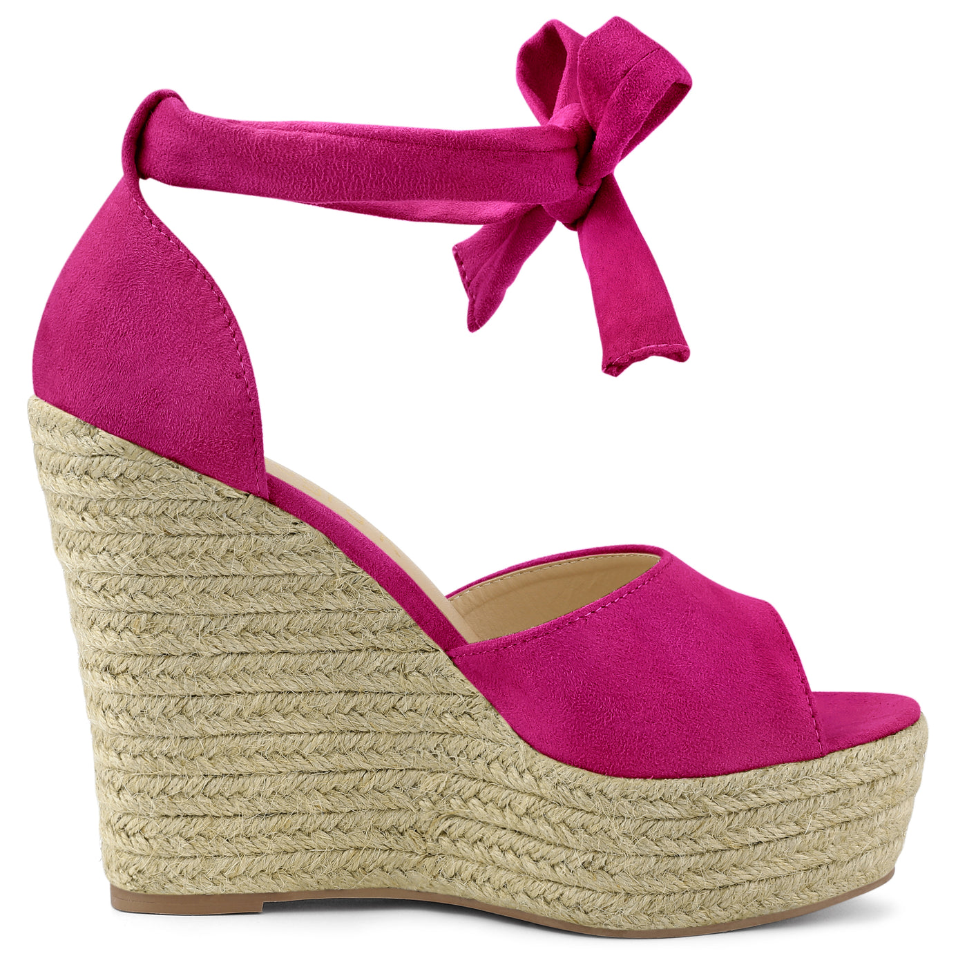 Allegra K Espadrilles Tie Up Ankle Strap Wedges Sandals