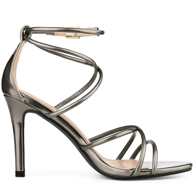 Elegant Open Toe Strappy Strap Stiletto Heel Sandals