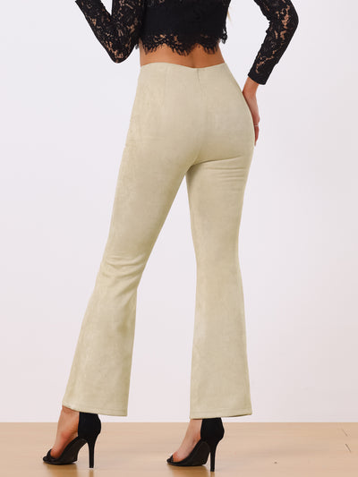 Faux Suede Wide Leg Casual Business Flared Bell Pants
