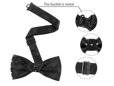 Pre-Tied Adjustable Polka Dot Neck Ties Tuxedo Work Prom Bowtie