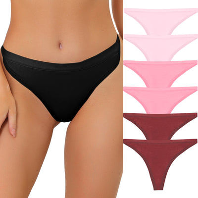 Thongs for Women Packs G-String Panties Breathable Hi-Cut Tangas Underwear