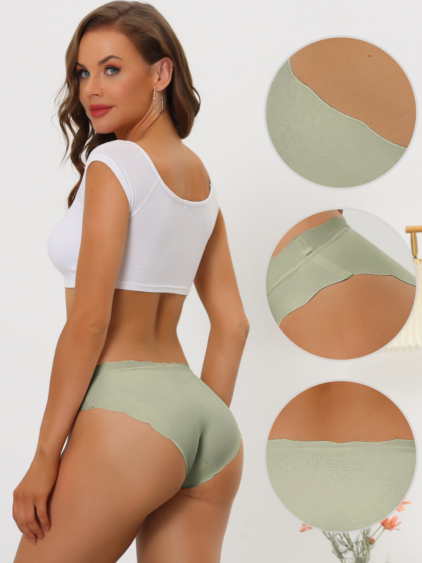 Allegra K Panties for Women No Show Stretch Solid Underwear Invisible Brief