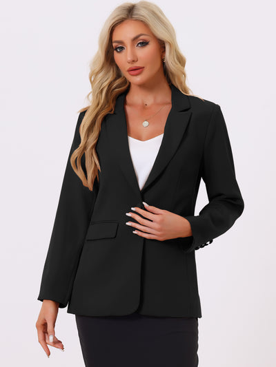 Bussiness One Button Open Front Work Office Suit Blazer