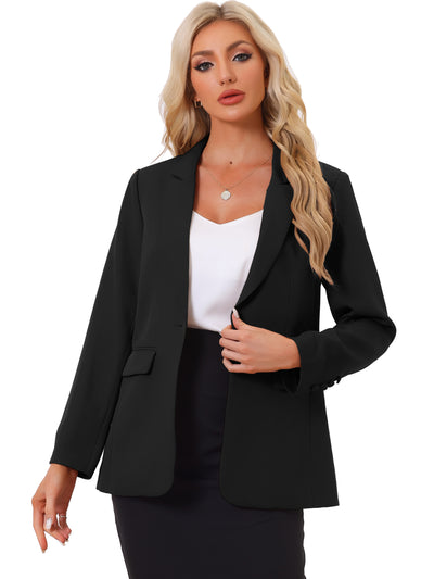 Bussiness One Button Open Front Work Office Suit Blazer