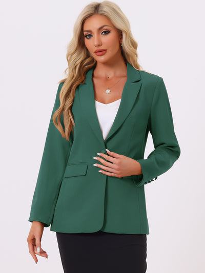 Bussiness One Button Open Front Work Office Suit Blazer