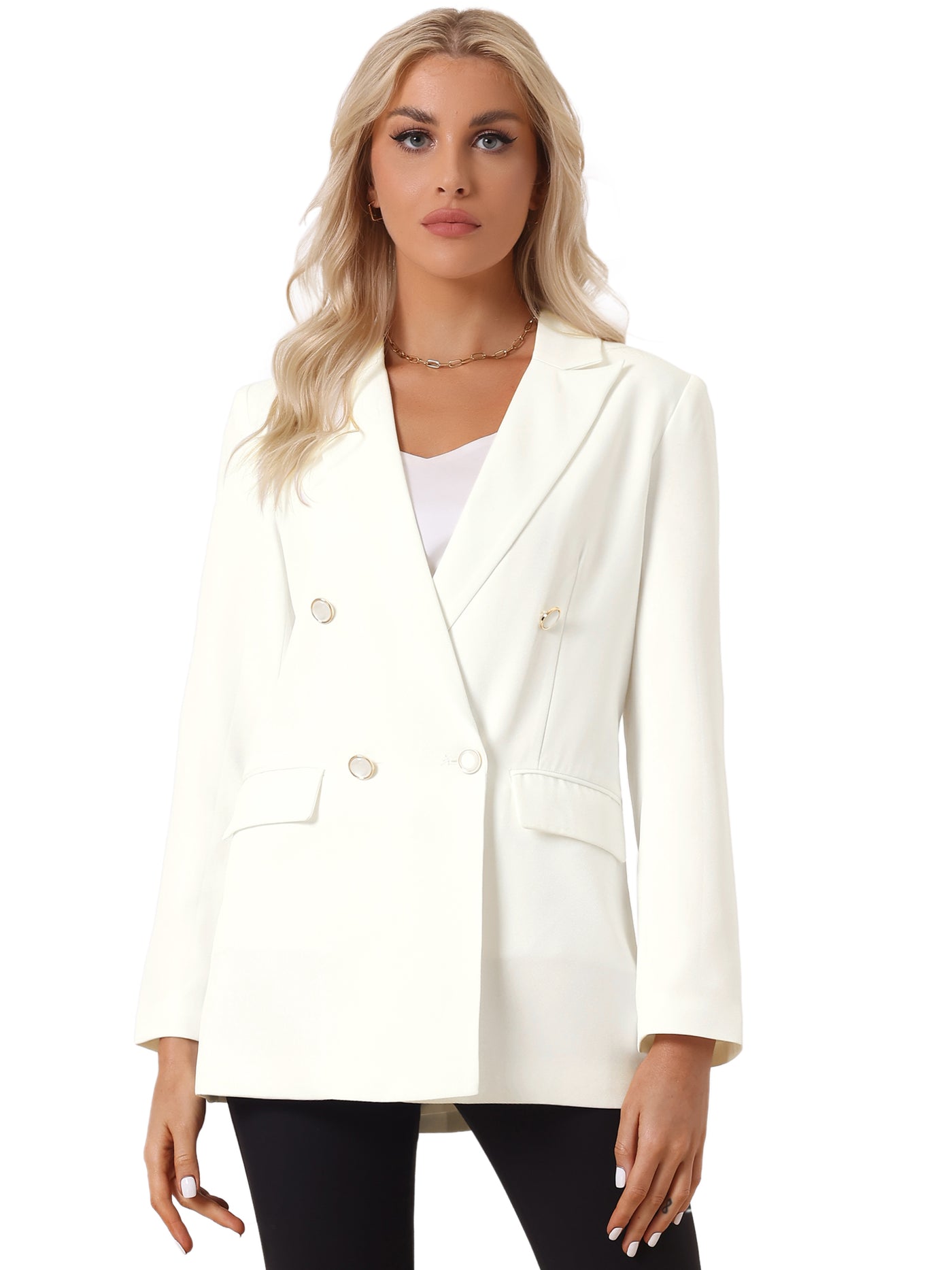 Allegra K Lapel Collar Dressy Casual Work Office Business Blazer