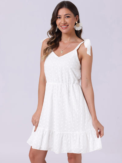 Sleeveless Eyelet Strap Mini Cami Sundress Beach Dress