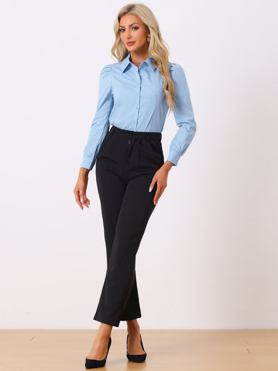 Leotard Shirt Collared Business Casual Button Down Long Sleeves Bodysuit