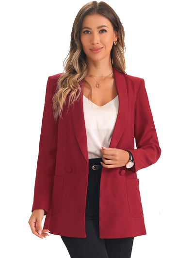 Shawl Collar Double Breasted Work Office Blazer