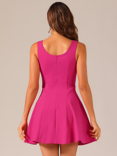 Party Sexy Sleeveless Sweetheart Neck Fit and Flared A Line Swing Cocktail Mini Dress