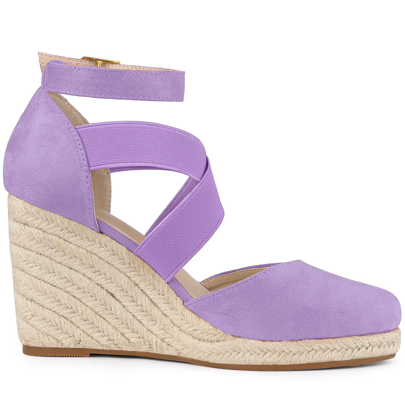 Allegra K Women's Espadrille Platform Closed Toe Wedges Heel Sandal