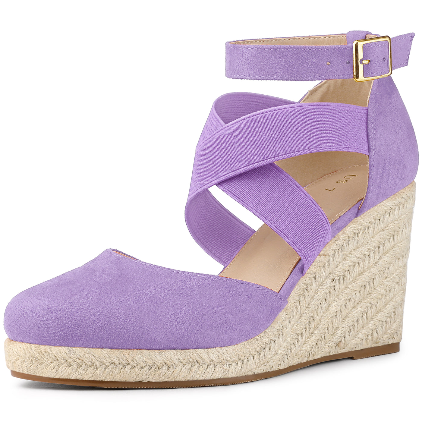 Allegra K Women's Espadrille Platform Closed Toe Wedges Heel Sandal