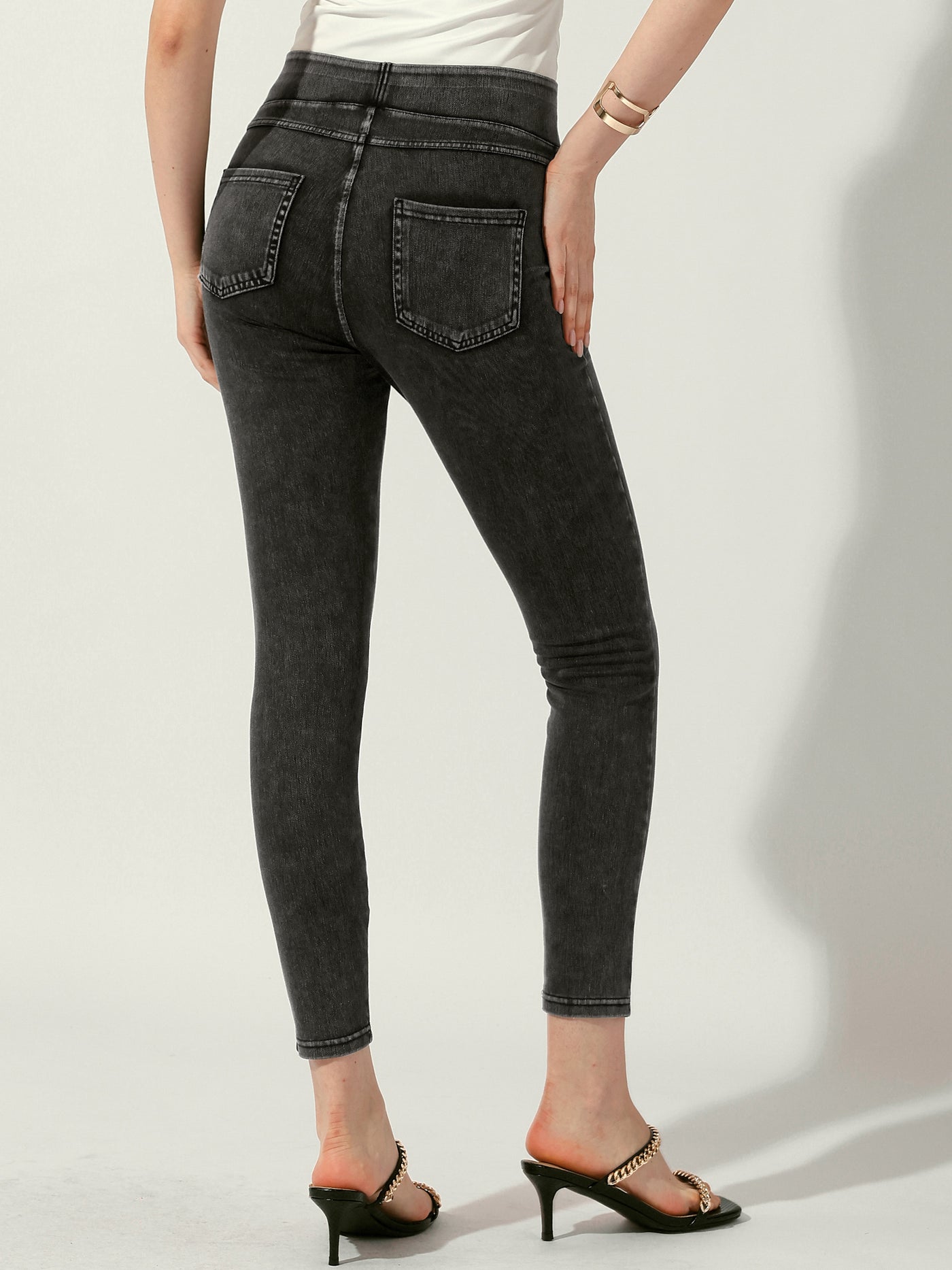 Allegra K Jeggings Tummy Control Stretchy High Waisted Skinny Jeans