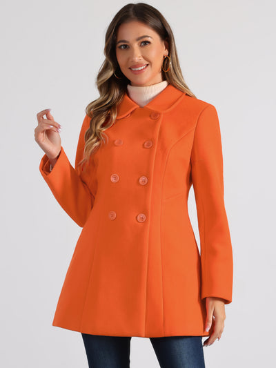 Peter Pan Collar Double Breasted Winter Long Trench Pea Coat