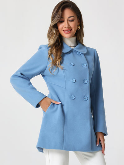 Peter Pan Collar Double Breasted Winter Long Trench Pea Coat