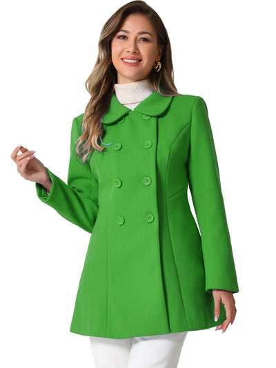 Peter Pan Collar Double Breasted Winter Long Trench Pea Coat