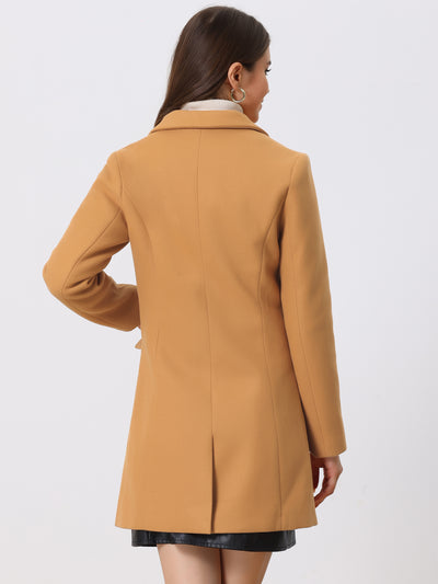 Notched Lapel Single Breasted Winter Outwear Long Coat