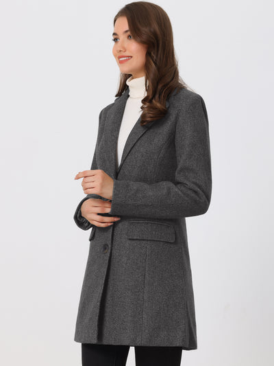 Notched Lapel Single Breasted Winter Outwear Long Coat