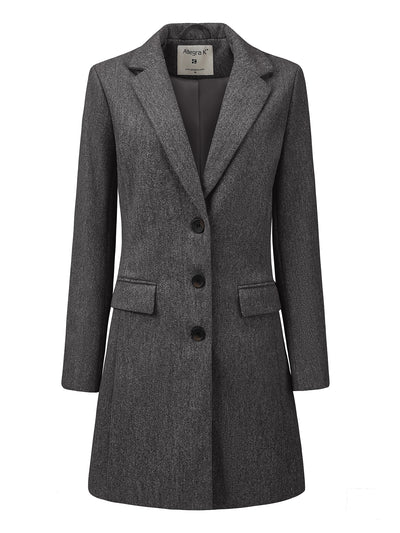 Notched Lapel Single Breasted Winter Outwear Long Coat