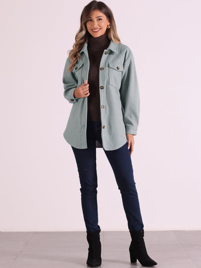 Solid Color Button Down Peacoat Belted Casual Trench Jacket