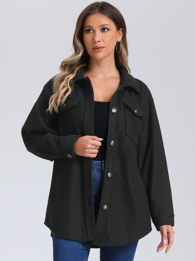 Solid Color Button Down Peacoat Belted Casual Trench Jacket