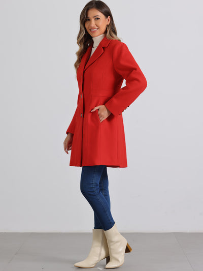 Single Breasted Notched Lapel Outerwear Winter Coats