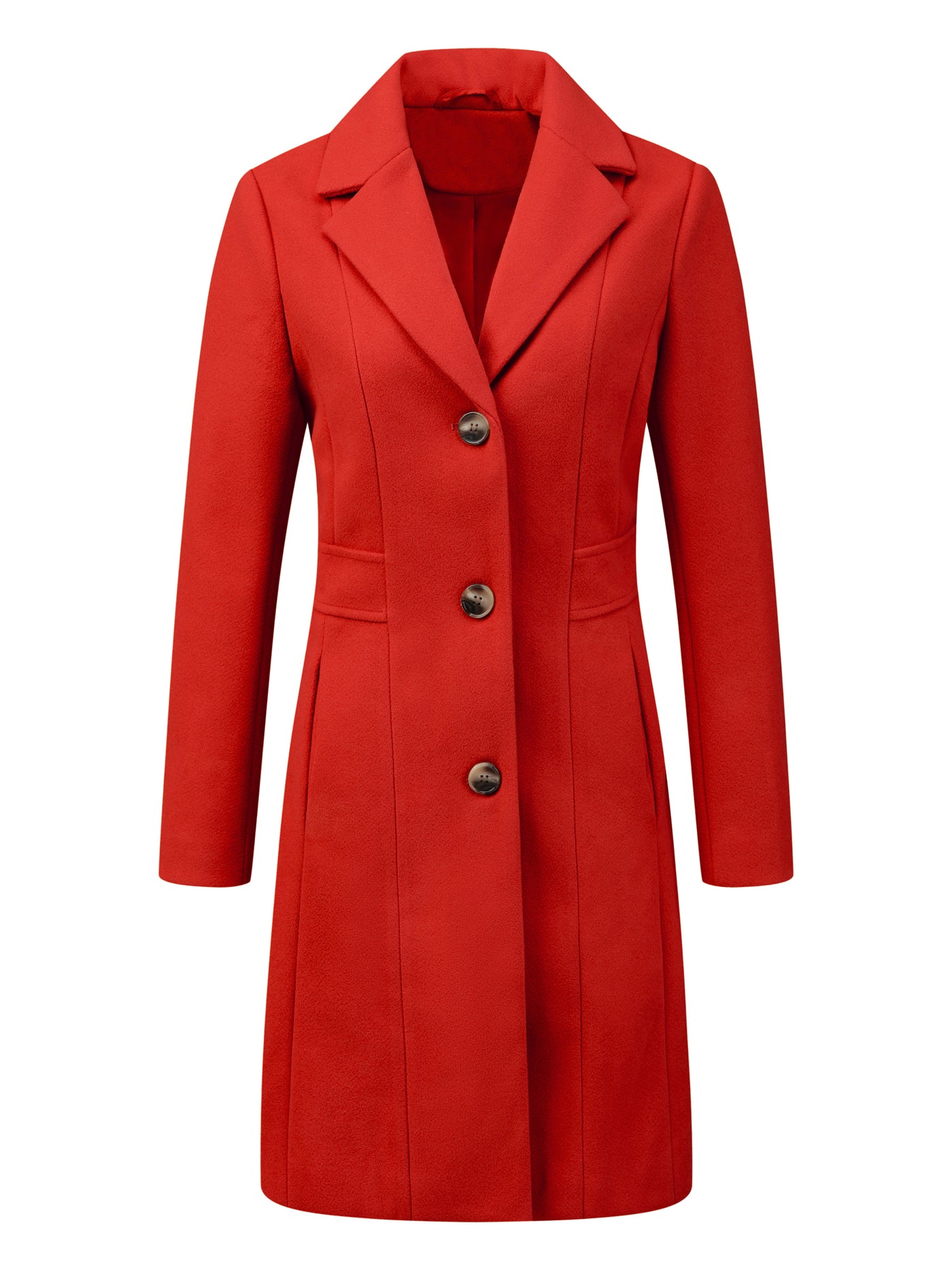 Allegra K Single Breasted Notched Lapel Outerwear Winter Coats