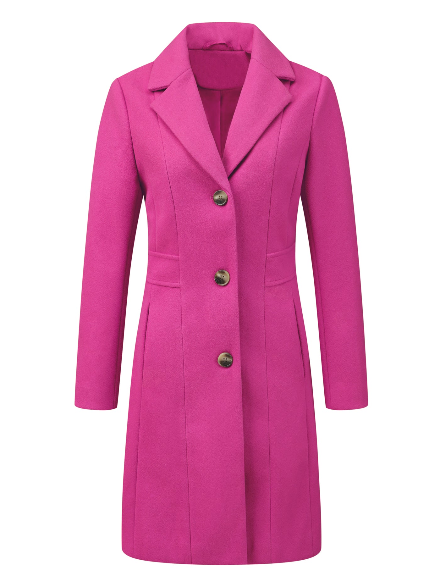 Allegra K Single Breasted Notched Lapel Outerwear Winter Coats