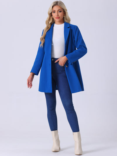 Single Breasted Notched Lapel Outerwear Winter Coats