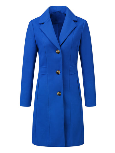 Single Breasted Notched Lapel Outerwear Winter Coats