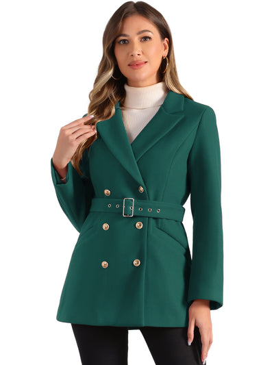 Double Breasted Coat Jacket Work Office Elegant Winter Lapel Blazer