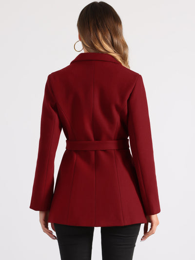 Double Breasted Coat Jacket Work Office Elegant Winter Lapel Blazer