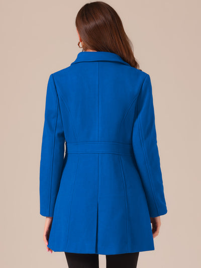 Peter Pan Collar Flap Pocket Single Breasted Button Long Coat