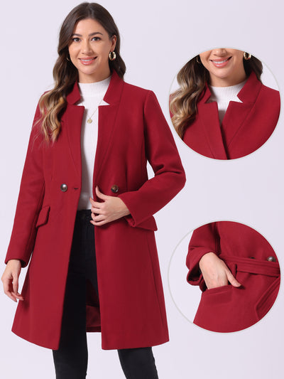 Belted Stand Collar Winter Fully Lined Belted Coats